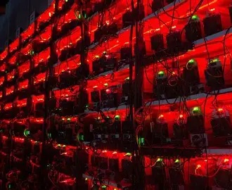 Inside a modern US mining farm hosting various cryptocurrency rigs